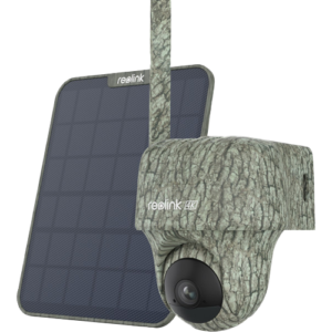 Reolink Go Series G450 con panel solar 2 - Cámara de vida silvestre 4K 4G LTE PT, detección y reconocimiento de animales, vista de 360°, tarjeta microSD de 32 GB