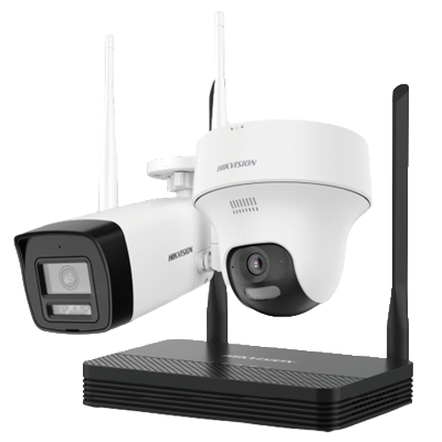 Kit de NVS WiFi de 4 MP, H.265, una bala y una torreta
